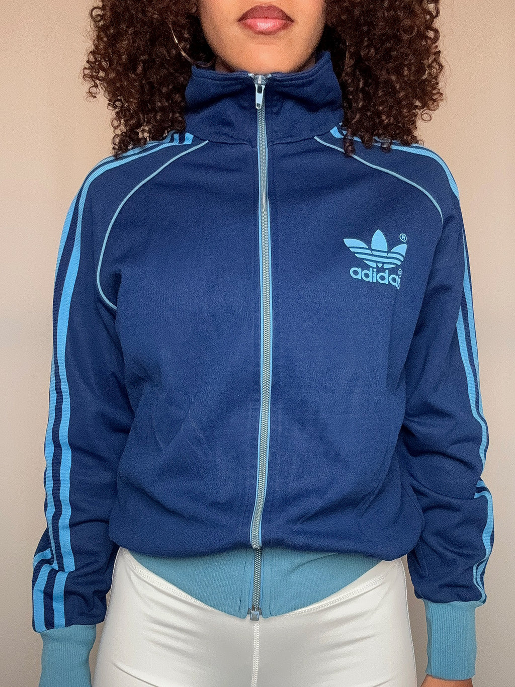 Adidas Jacke Marineblau und Blau S/M Vintage