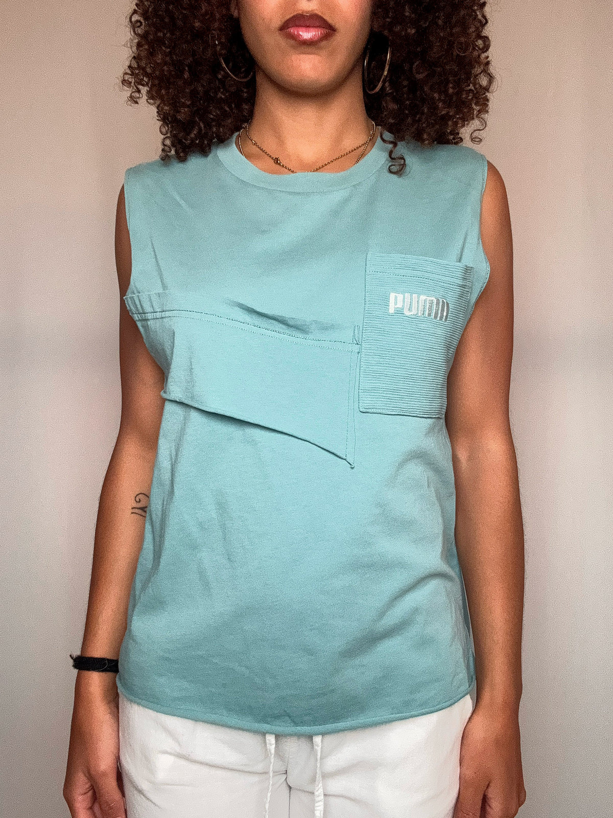 Débardeur Puma turquoise L vintage