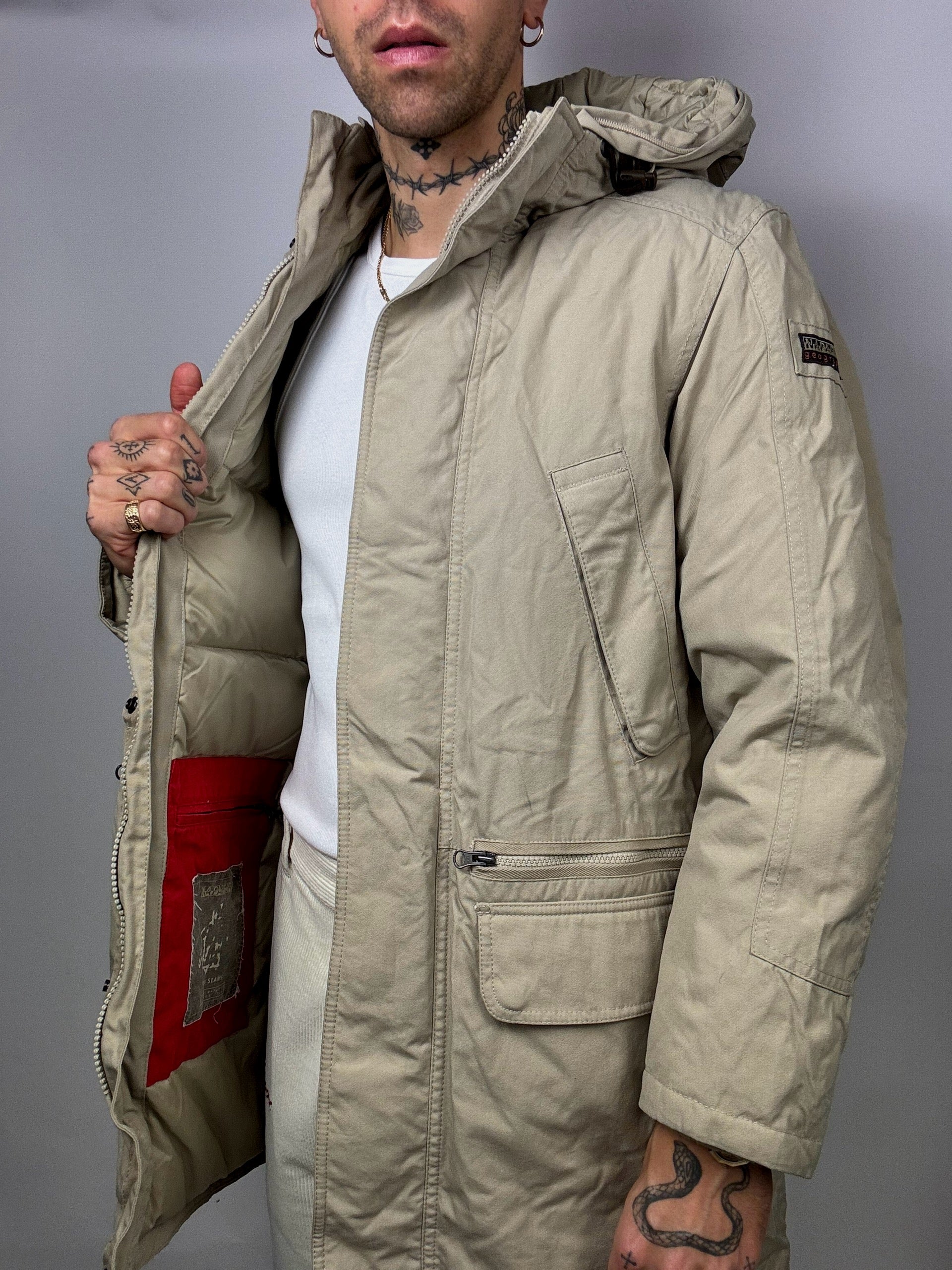 Parka mi longue puffy beige NAPAPIJRI S Vintage