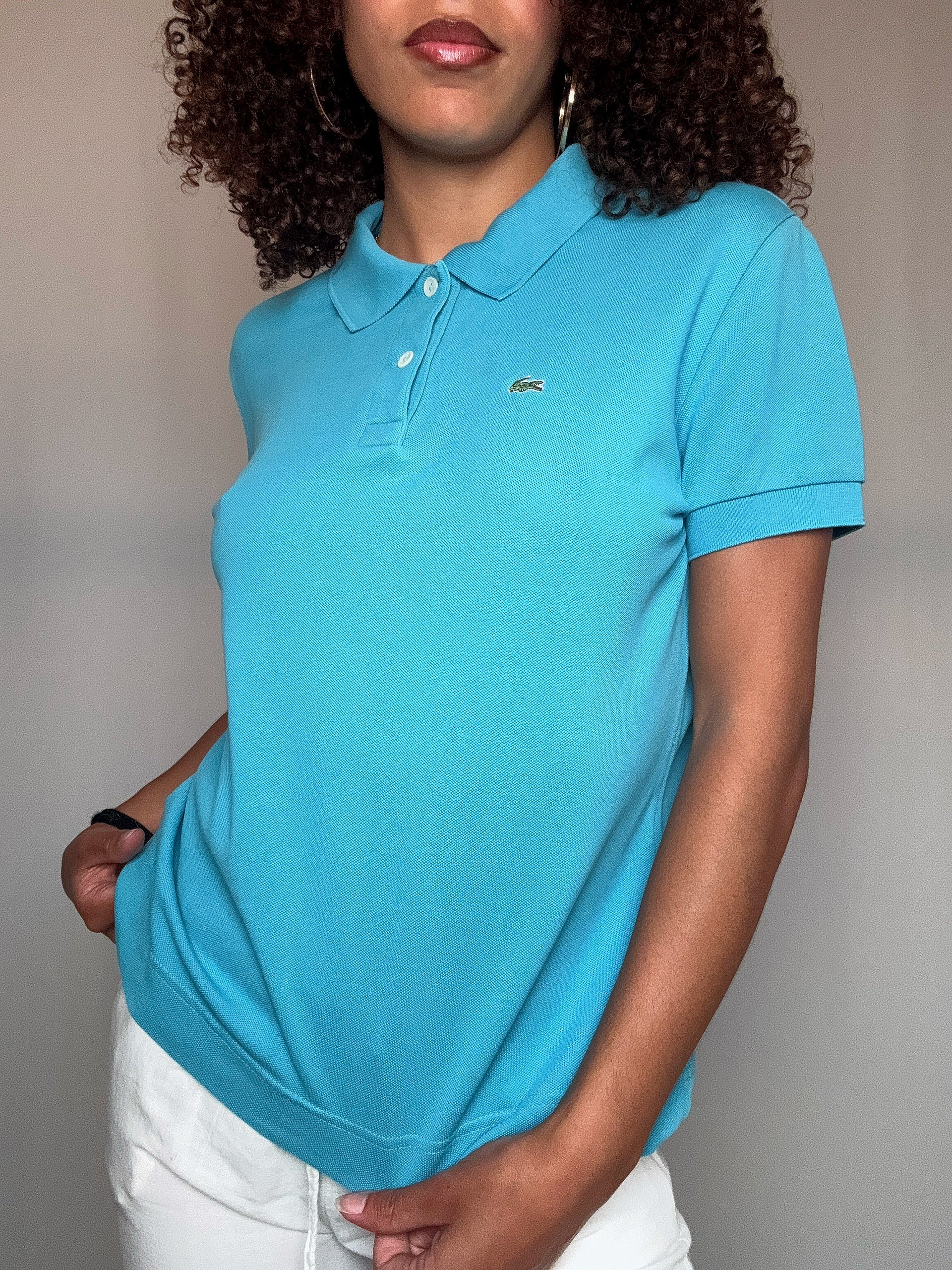 Blaues Lacoste-Polo (M/L), Vintage