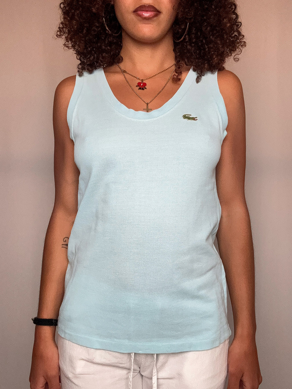 Lacoste blue polo material tank top M vintage