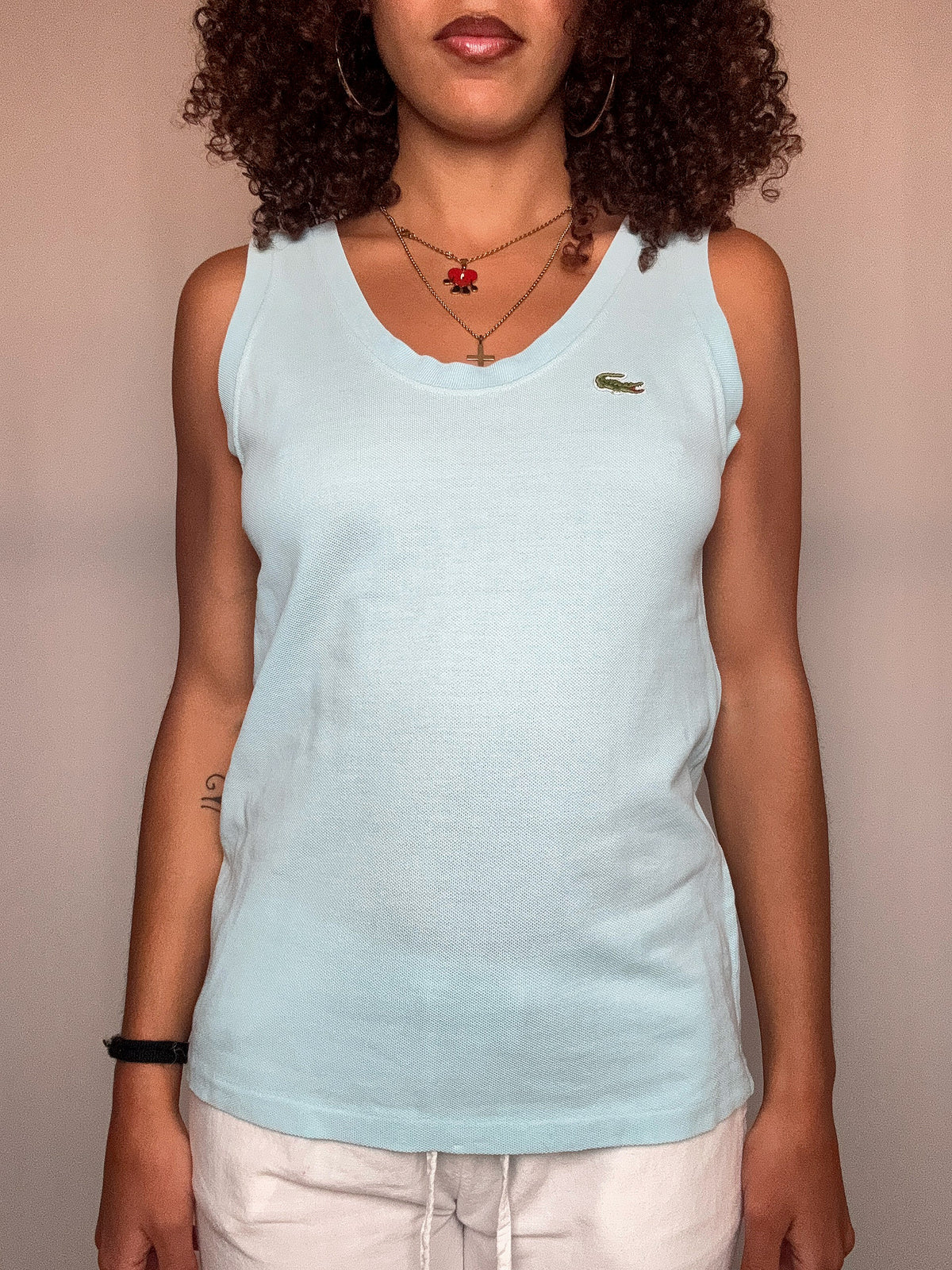 Lacoste blue polo material tank top M vintage