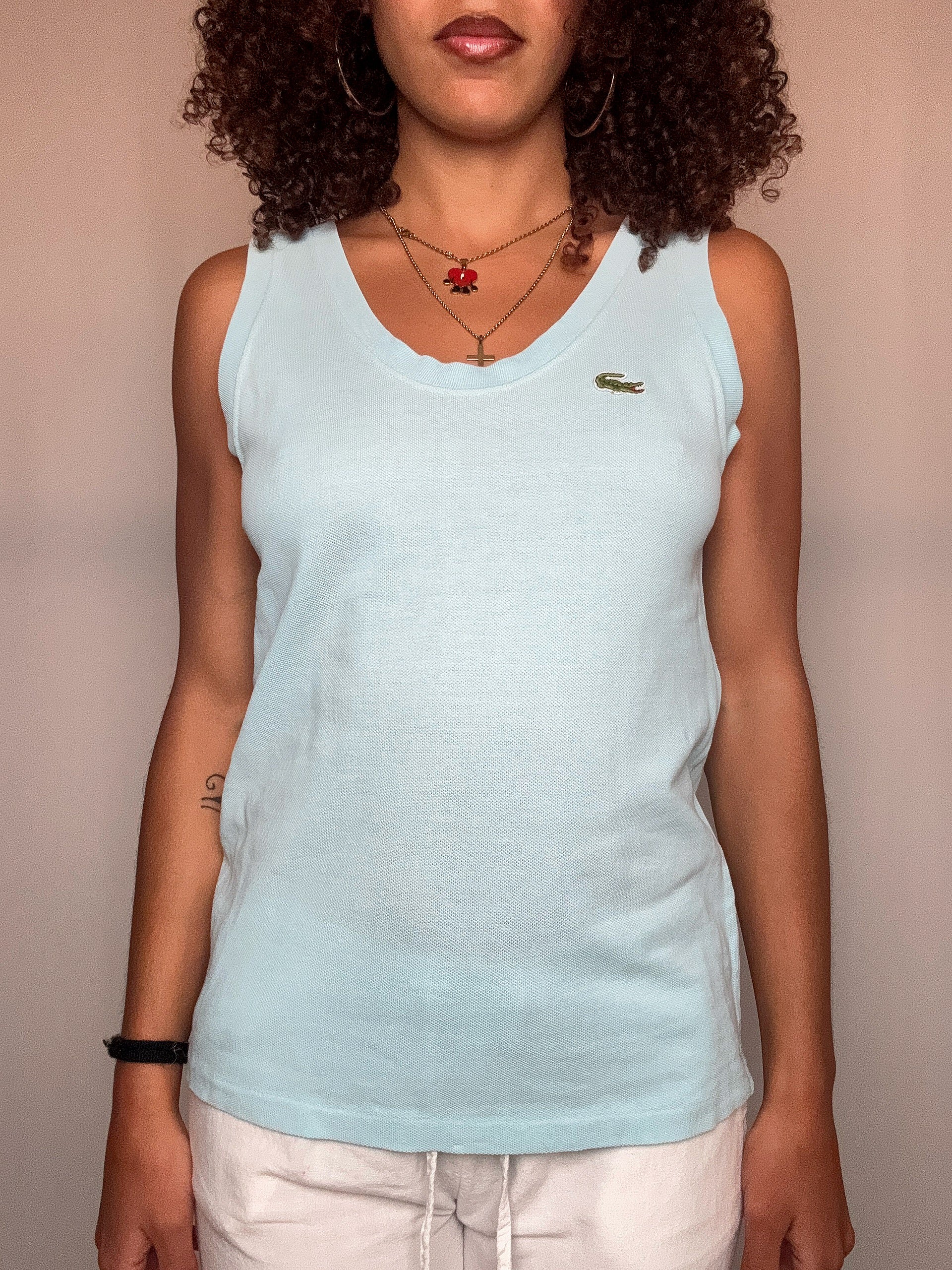 Lacoste blue polo material tank top M vintage