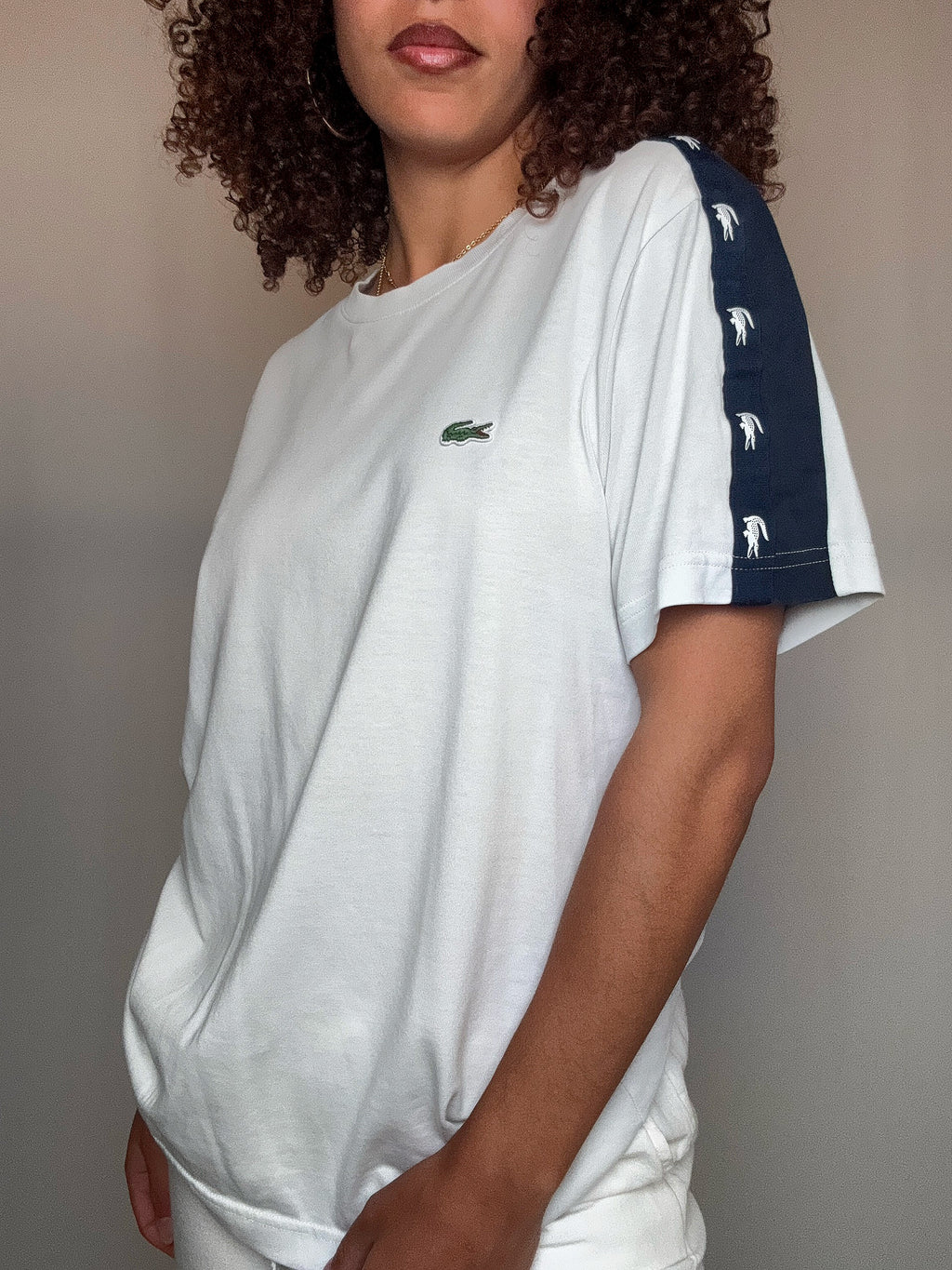 Tshirt blanc Lacoste M vintage