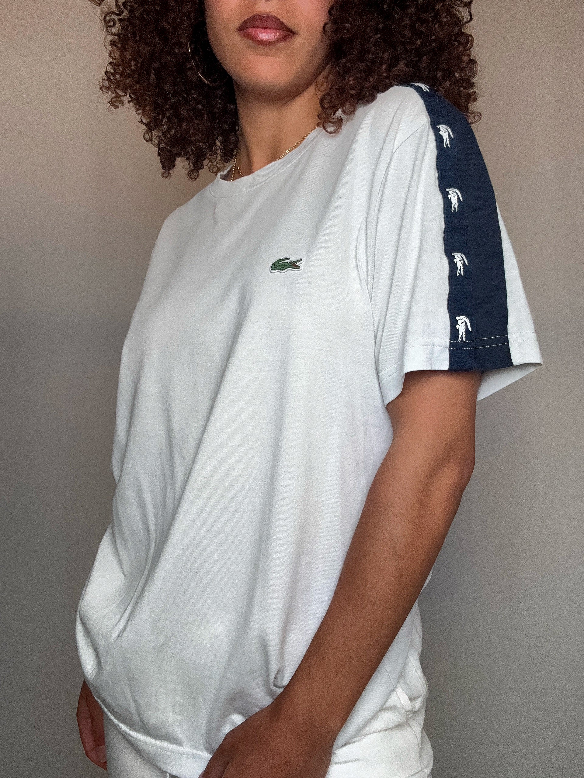 Tshirt blanc Lacoste M vintage