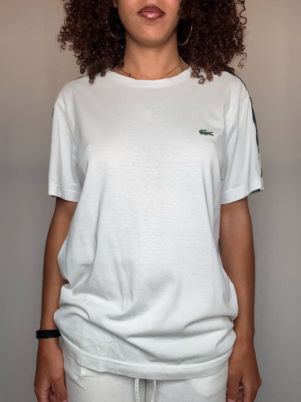 Tshirt blanc Lacoste M vintage
