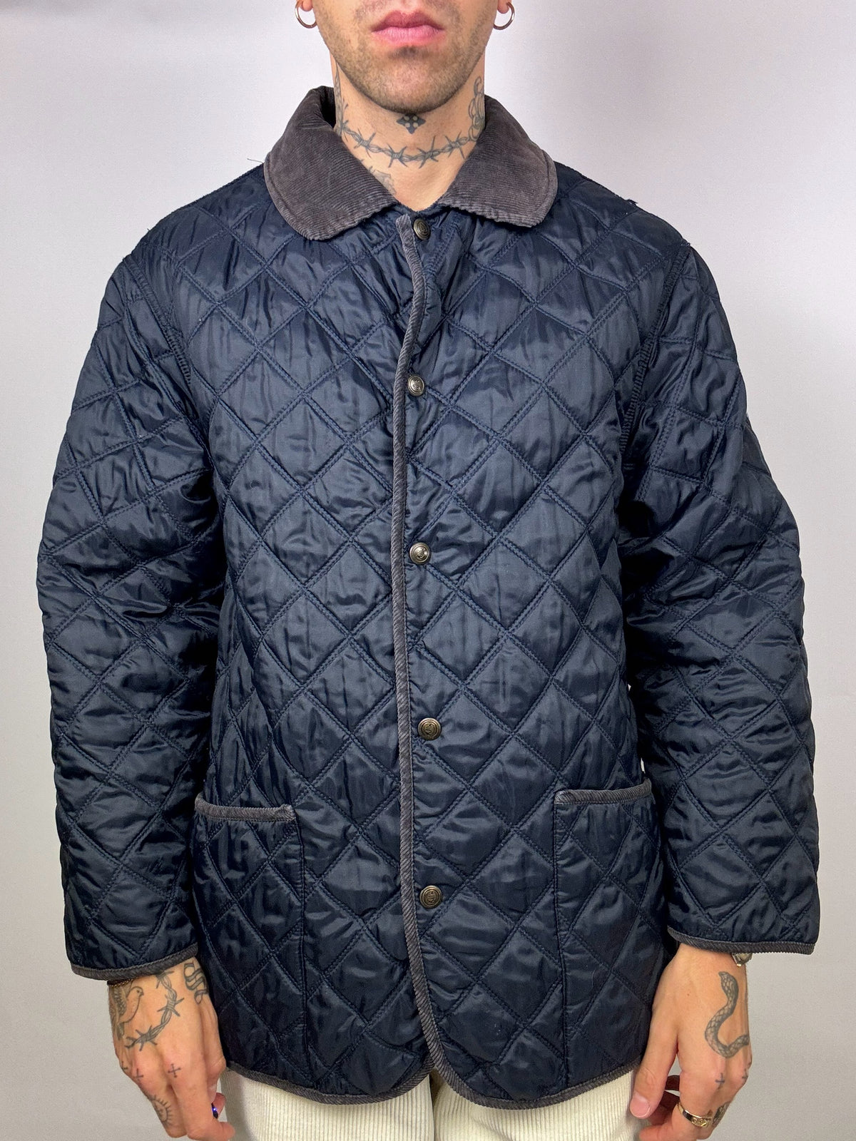 Vintage Navy Quilted Jacket L