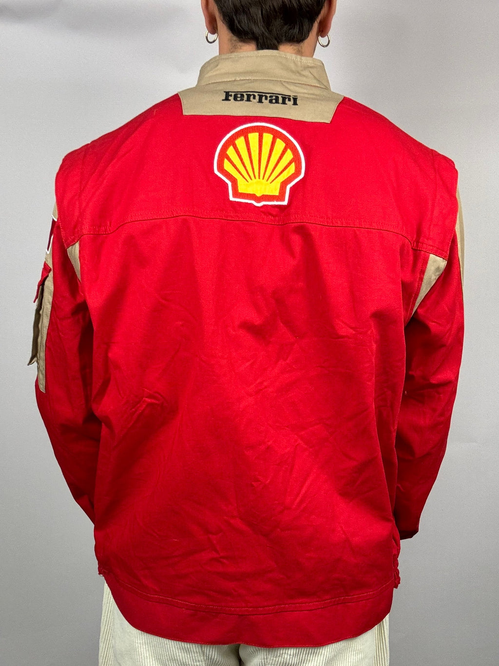 Vintage FERRARI L rote Rennjacke