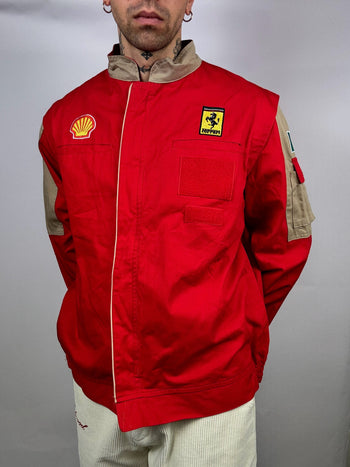 Veste de racing rouge FERRARI L vintage