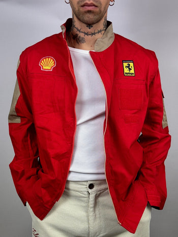 Veste de racing rouge FERRARI L vintage