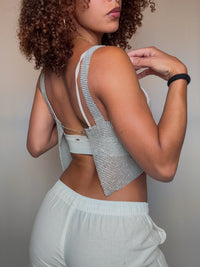 Vintage S metallic mesh top