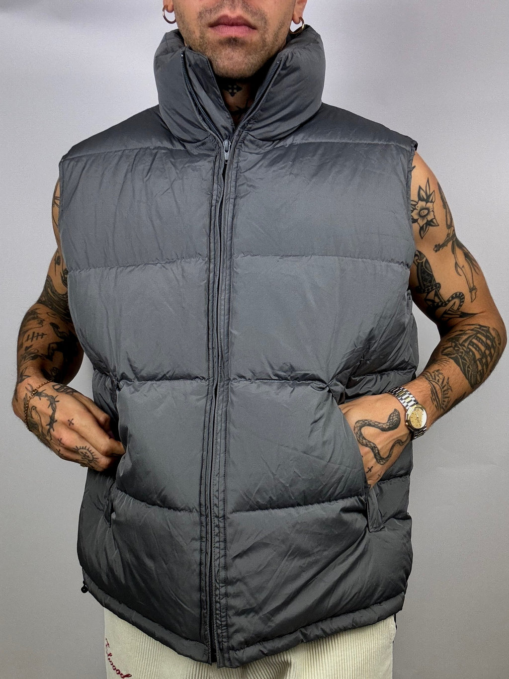 Vintage XL gray puffy vest