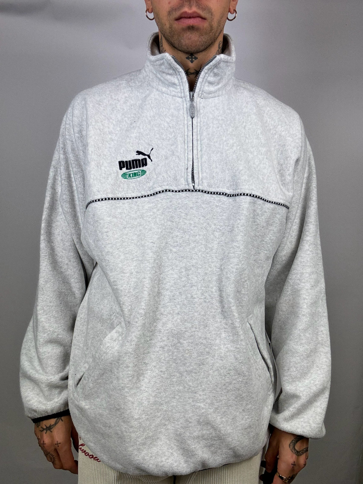 PUMA XL Vintage Grey Full Zip Fleece