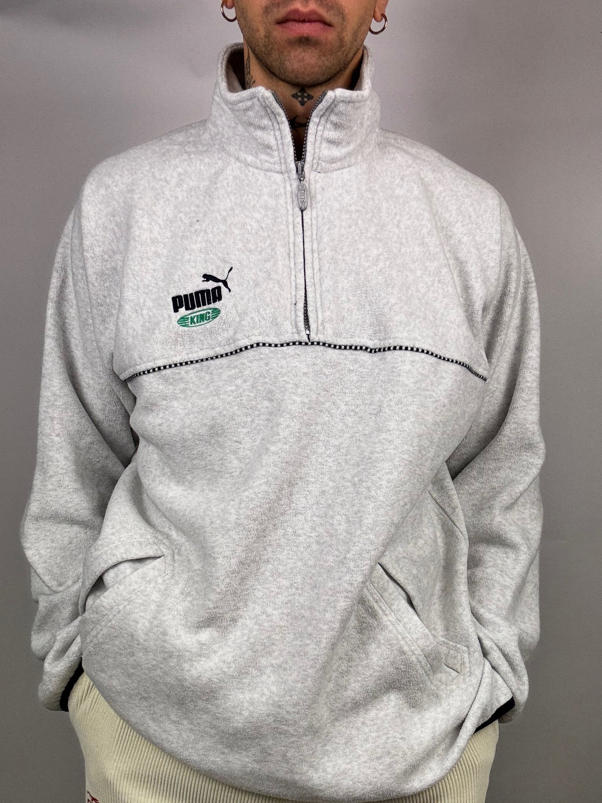 PUMA XL Vintage Grey Full Zip Fleece