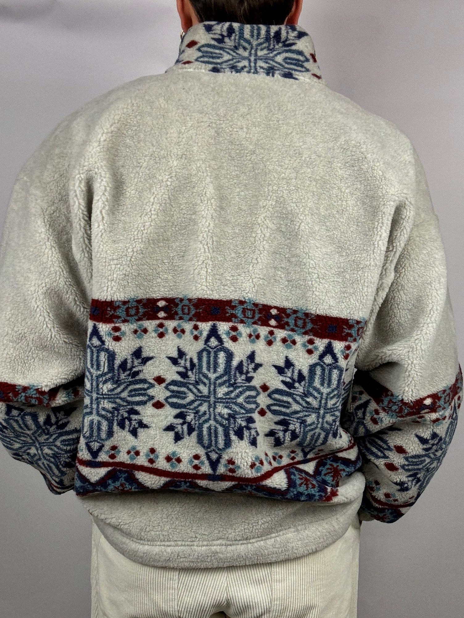 Gray fleece zipped collar L SERGIO TACCHINI Vintage