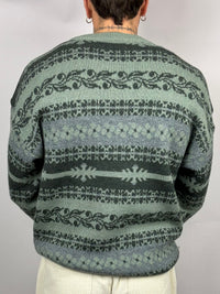 Vintage L wool patterned cardigan