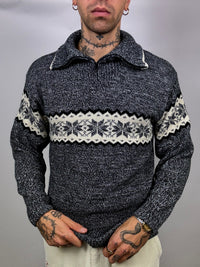Vintage XL grey knit turtleneck sweater