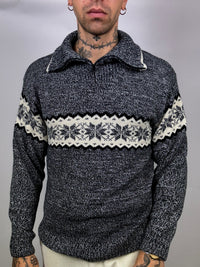 Vintage XL grey knit turtleneck sweater
