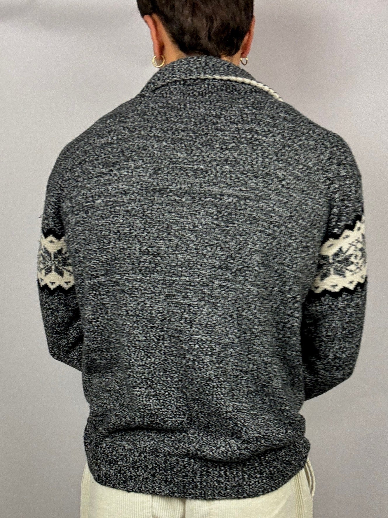 Vintage XL grey knit turtleneck sweater