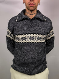 Vintage XL grey knit turtleneck sweater