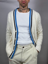 Vintage Cream Knit Cricket Cardigan L