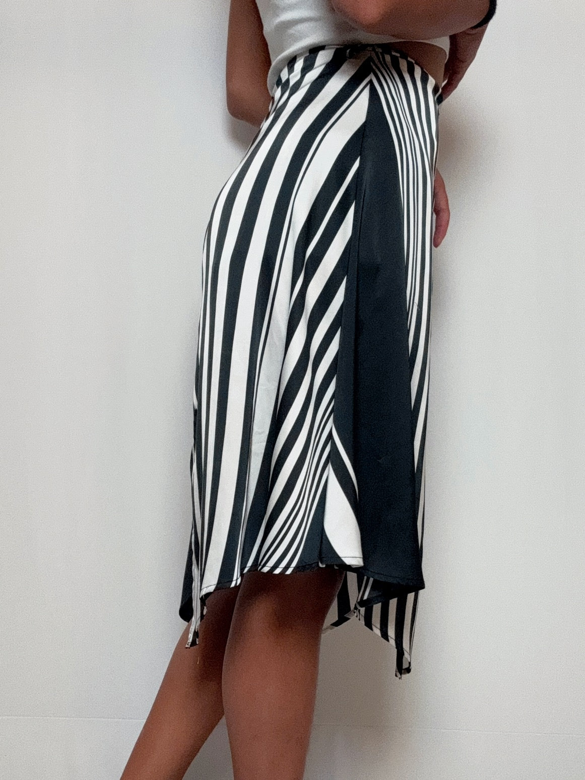 Jupe fluide asymétrique XS vintage