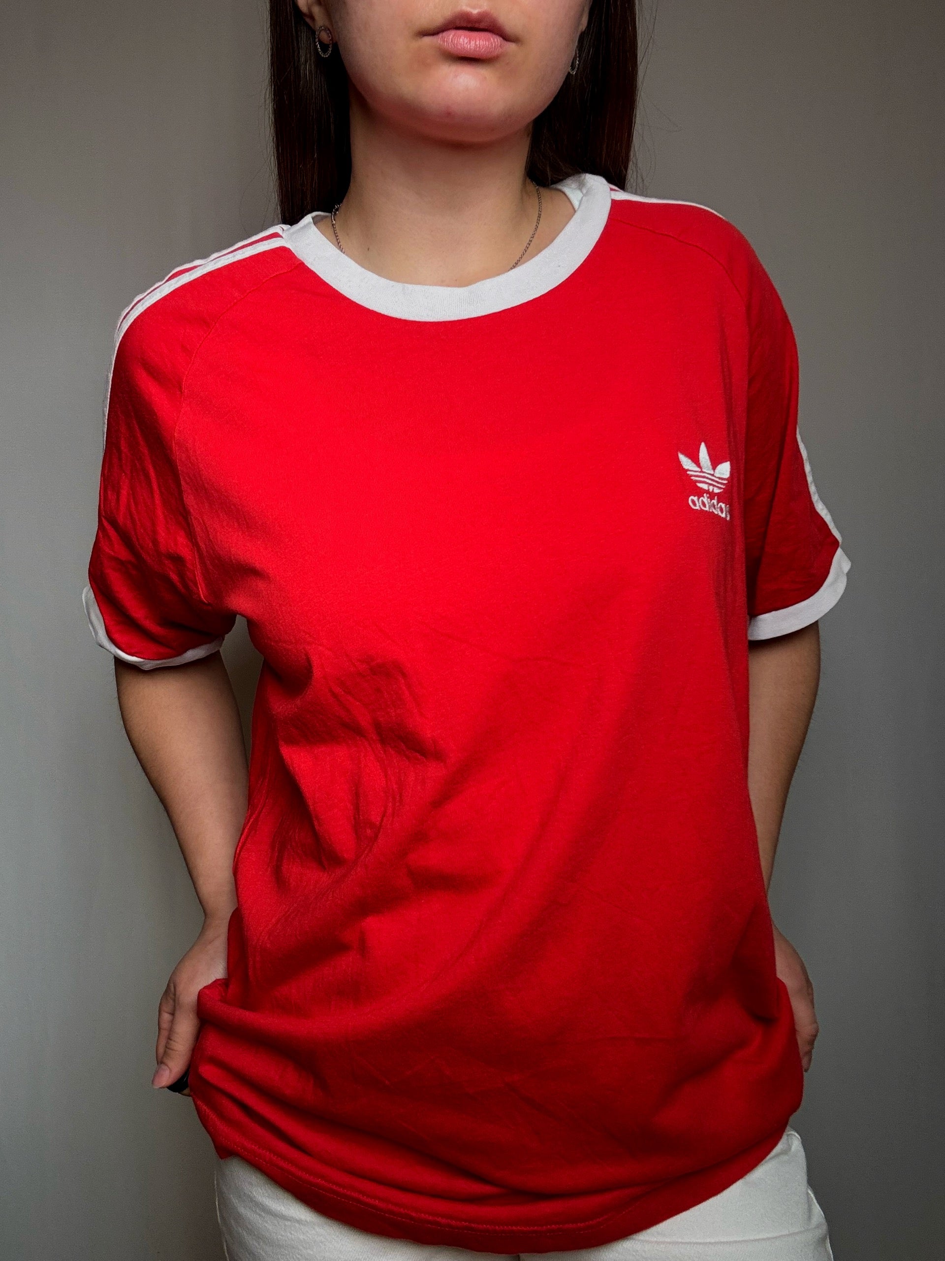 Rotes Adidas L Vintage T-Shirt