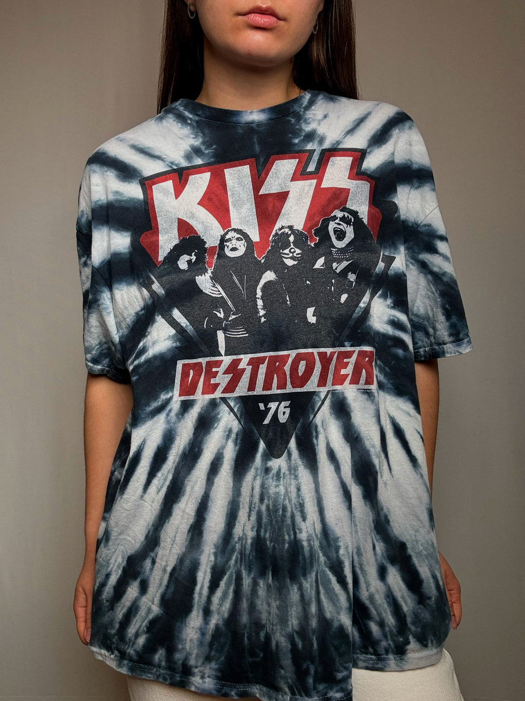 Verwaschenes Kiss T-Shirt 2XL Vintage