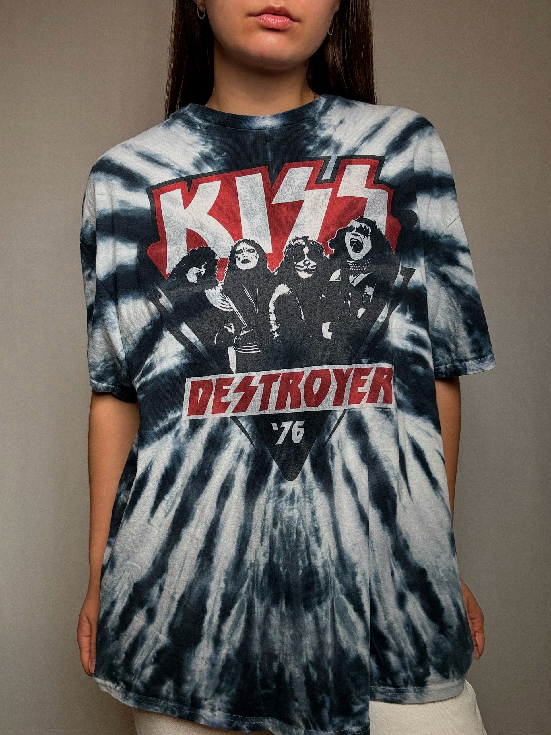 Verwaschenes Kiss T-Shirt 2XL Vintage