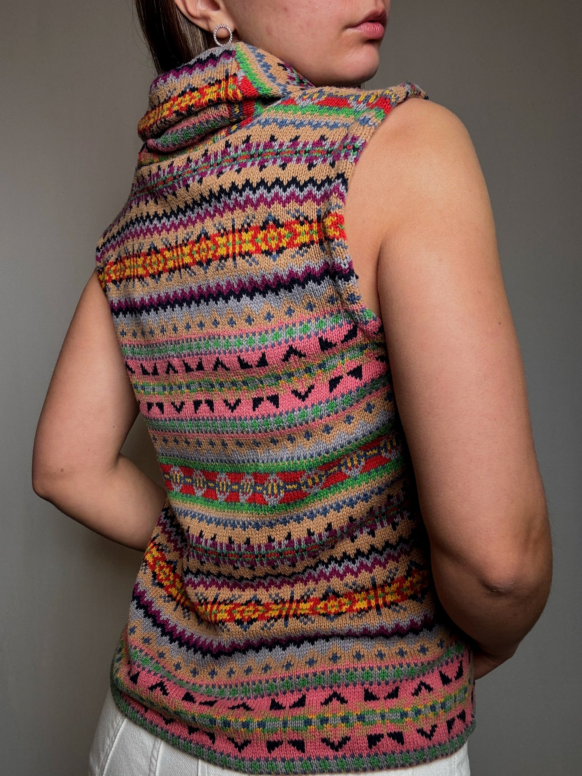 Gilet multicolore Chaps M vintage