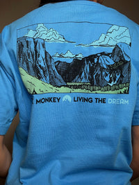 Blaues T-Shirt mit Rock-Monkey M Vintage