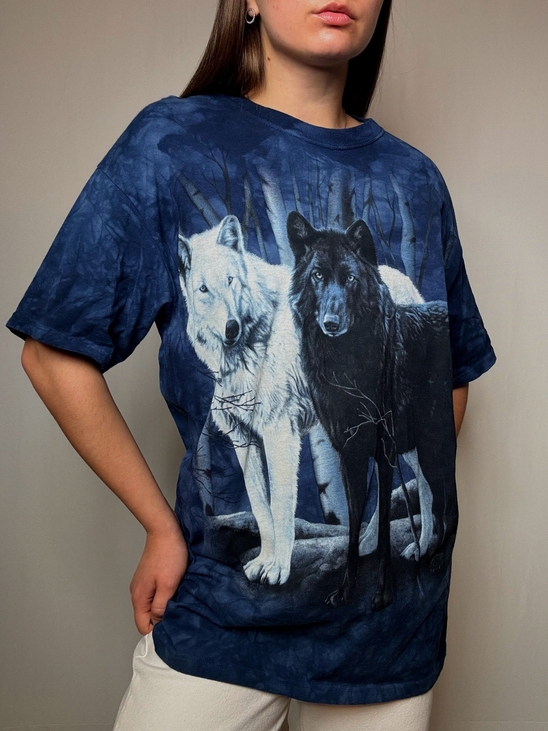 Tshirt délavé loups L vintage