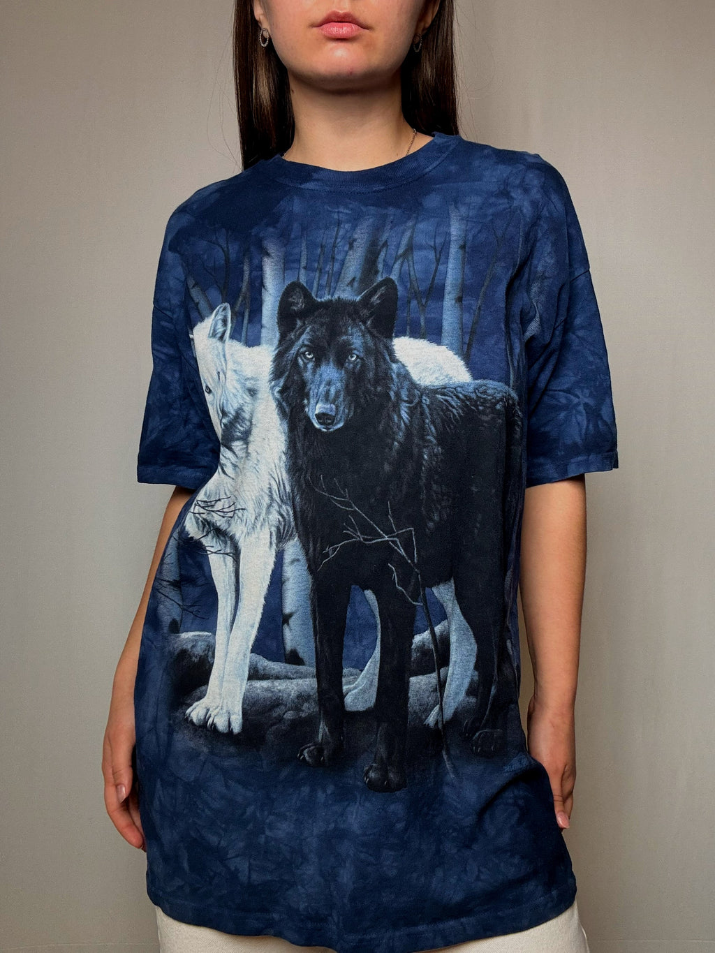 Tshirt délavé loups L vintage