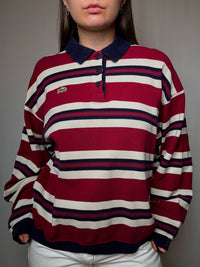 Polo manches longues rayé Lacoste XL vintage