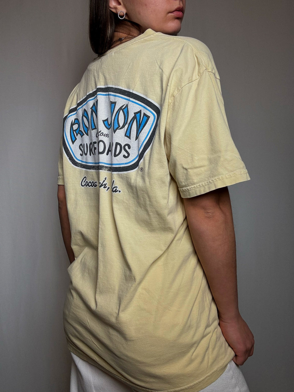 Gelbes T-Shirt, bequem, Buttergelb, Größe L, Vintage