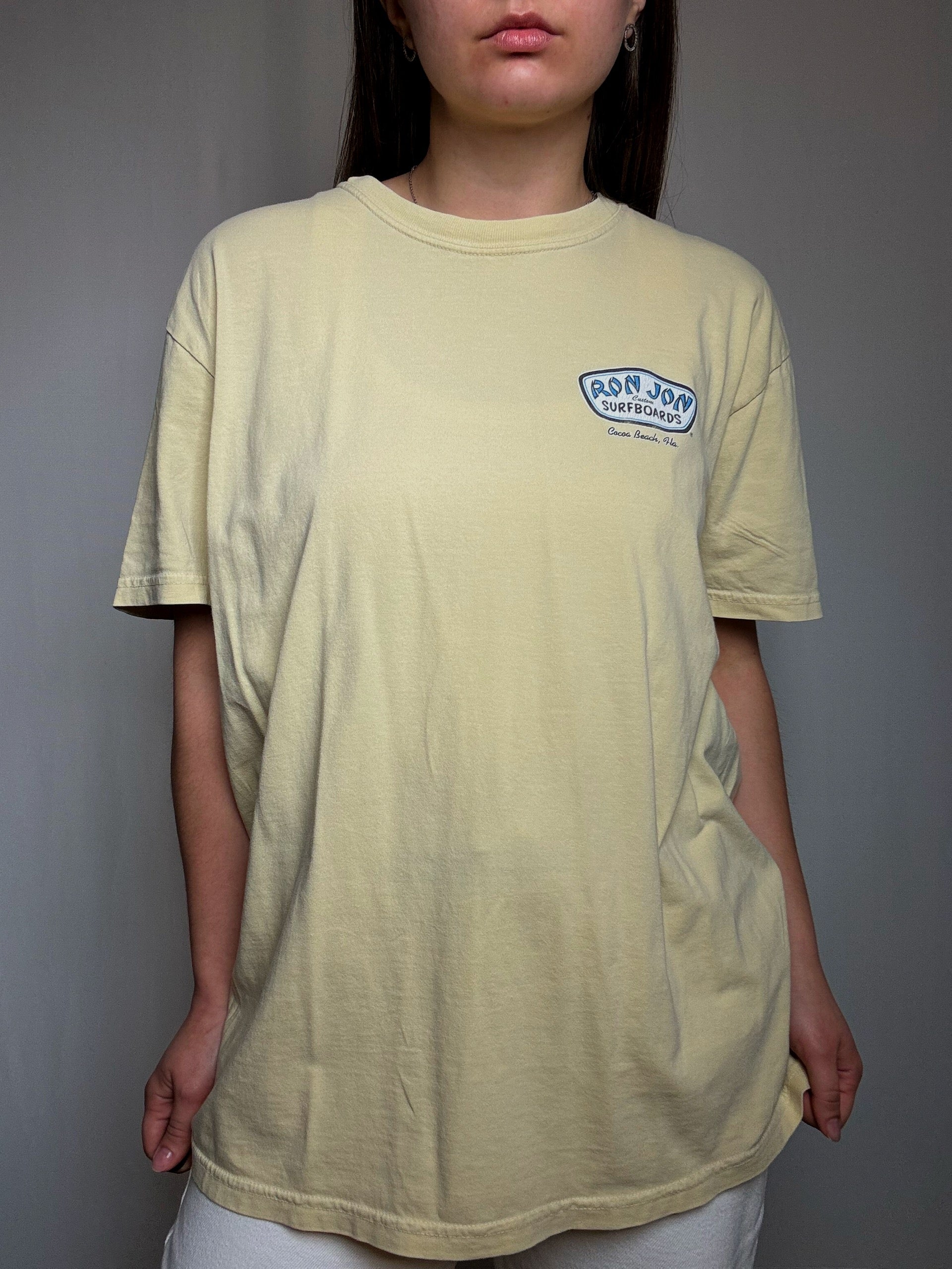 Gelbes T-Shirt, bequem, Buttergelb, Größe L, Vintage