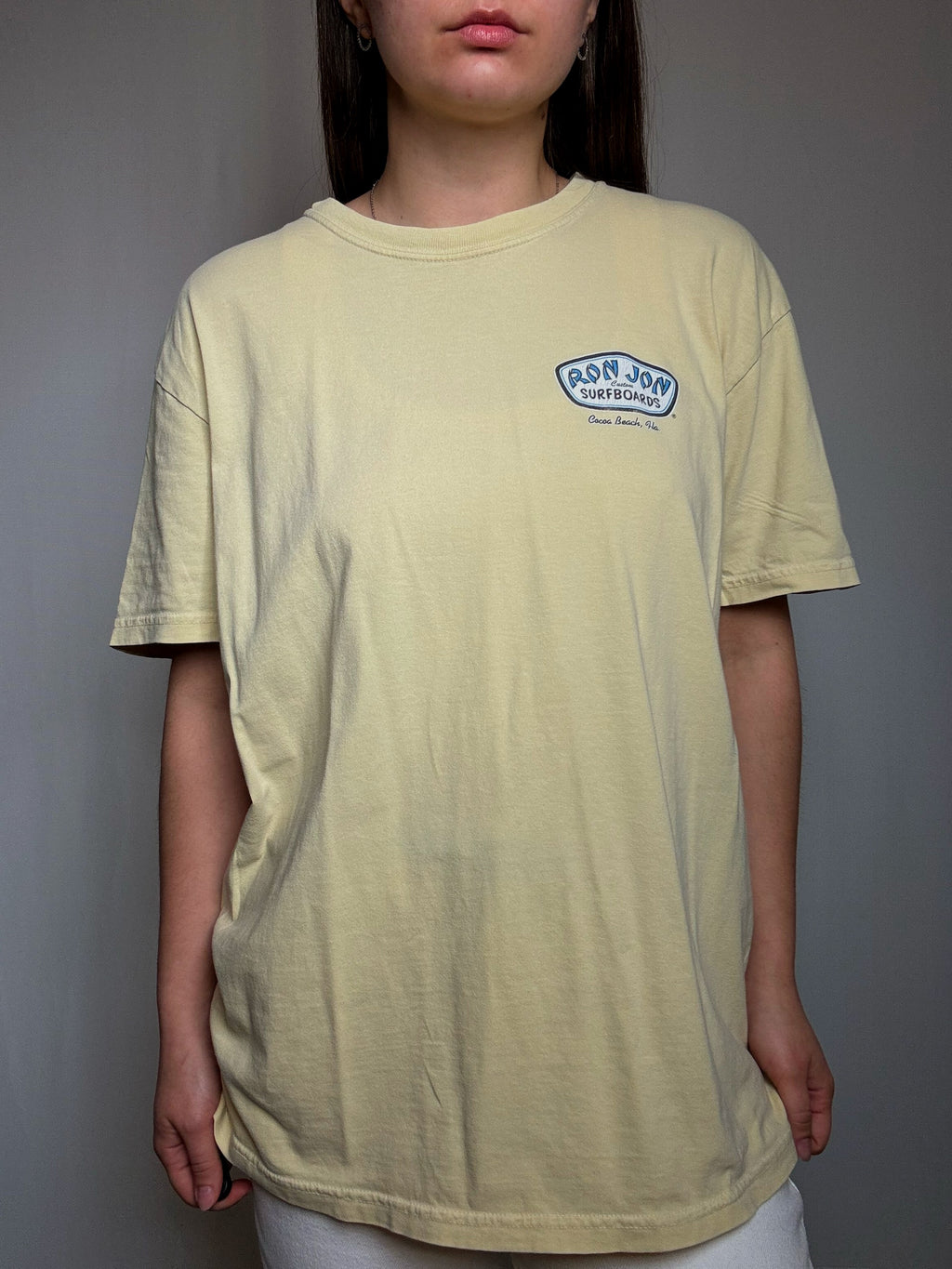 Gelbes T-Shirt, bequem, Buttergelb, Größe L, Vintage