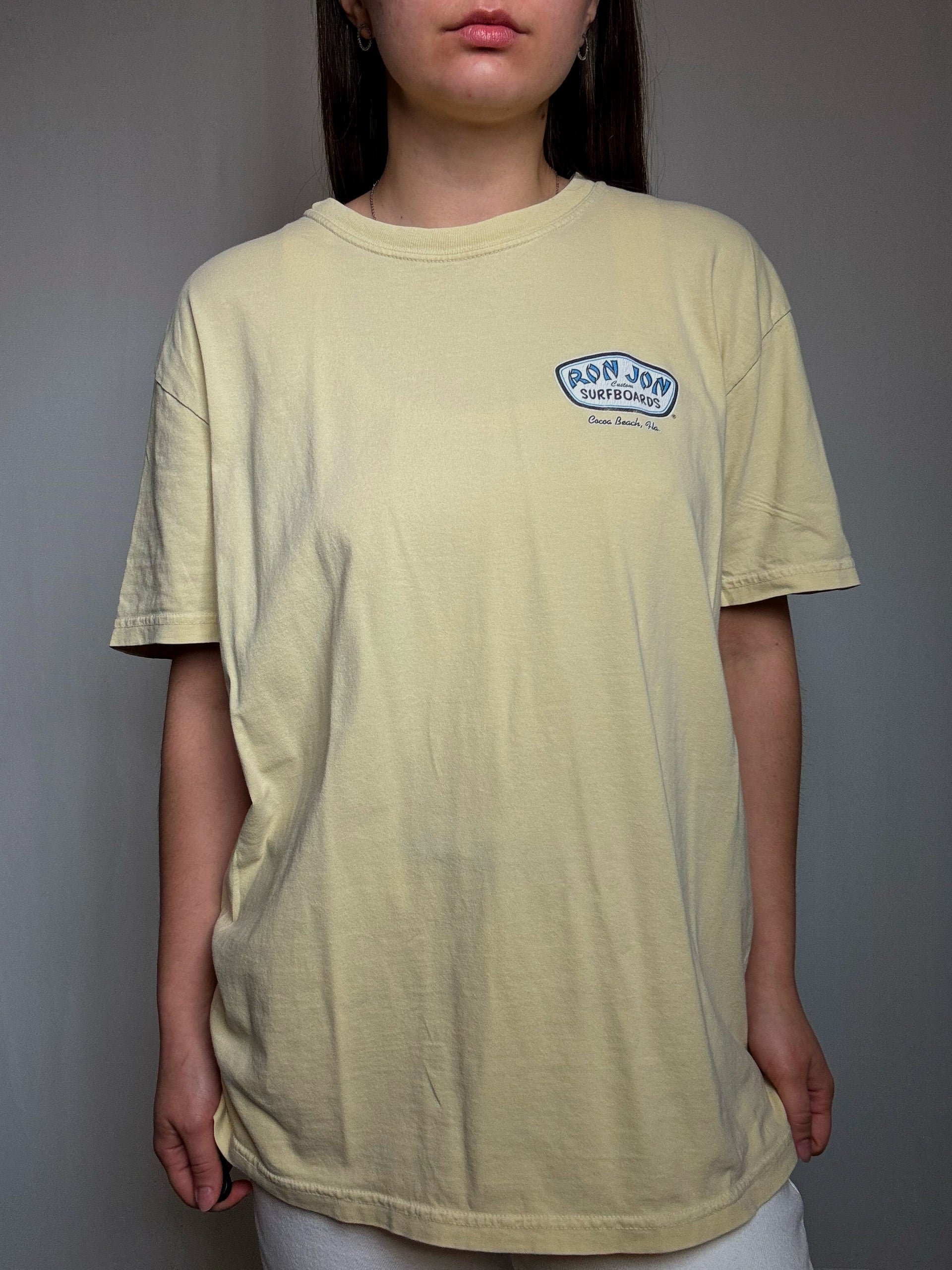 Gelbes T-Shirt, bequem, Buttergelb, Größe L, Vintage