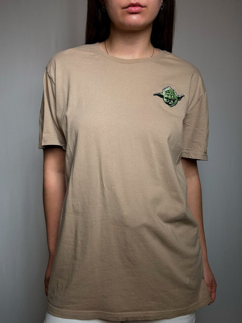 Tshirt beige brodé Yoda M vintage