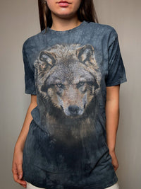 Verwaschenes T-Shirt Wolf Gr. M Vintage