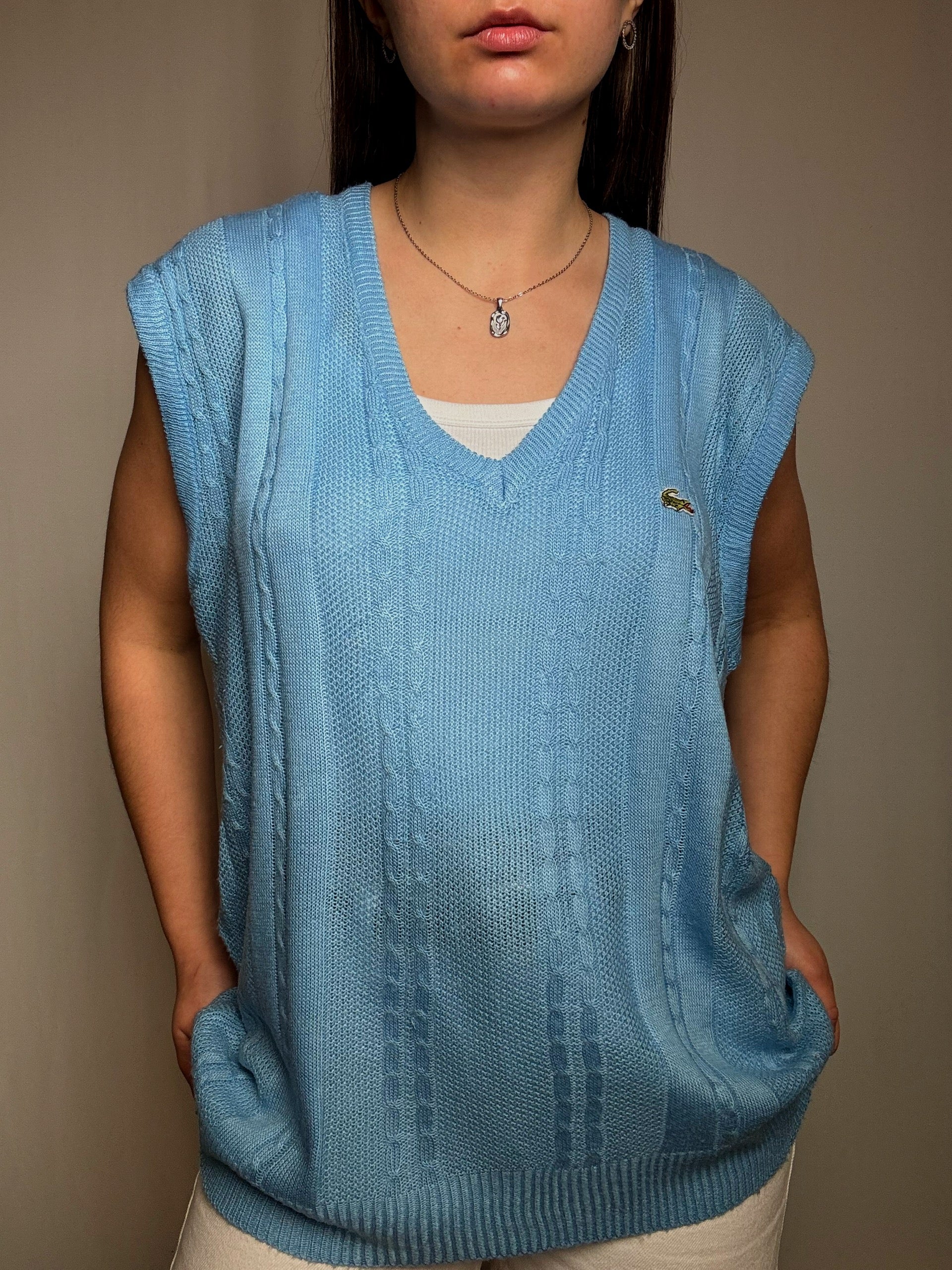 Gilet bleu Lacoste XXL vintage