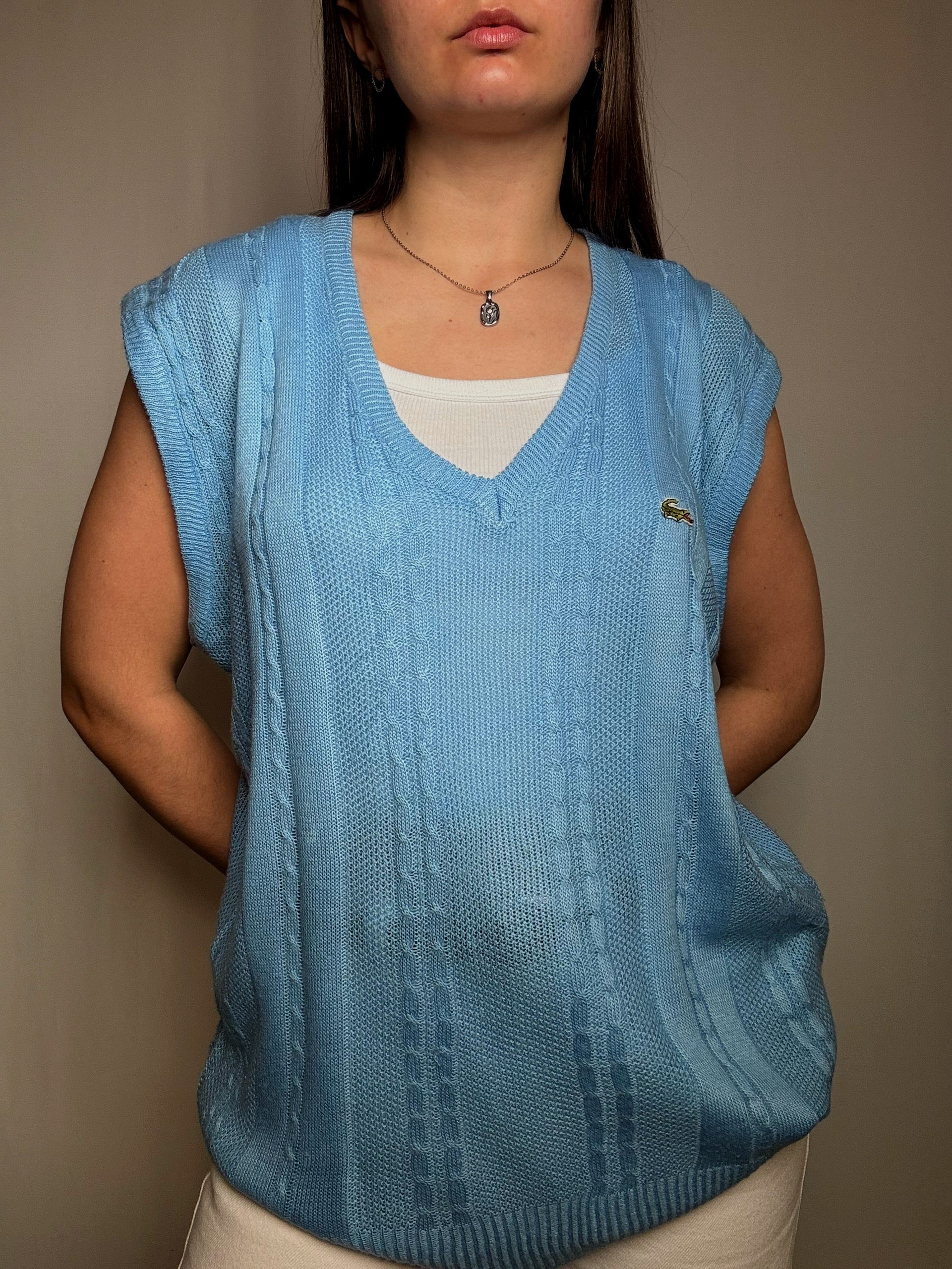 Gilet bleu Lacoste XXL vintage