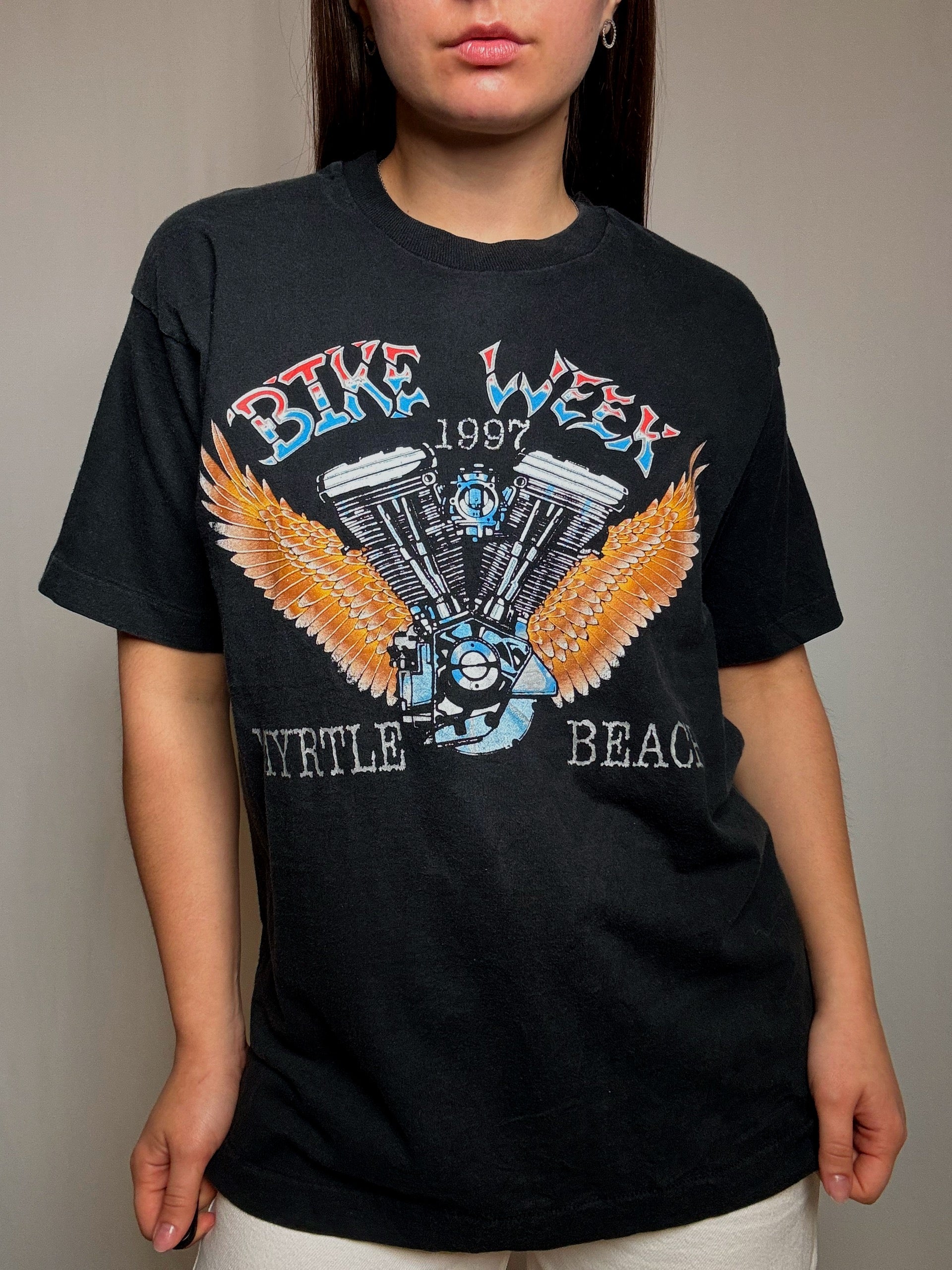 Tee shirt racing Bike Week L vintage