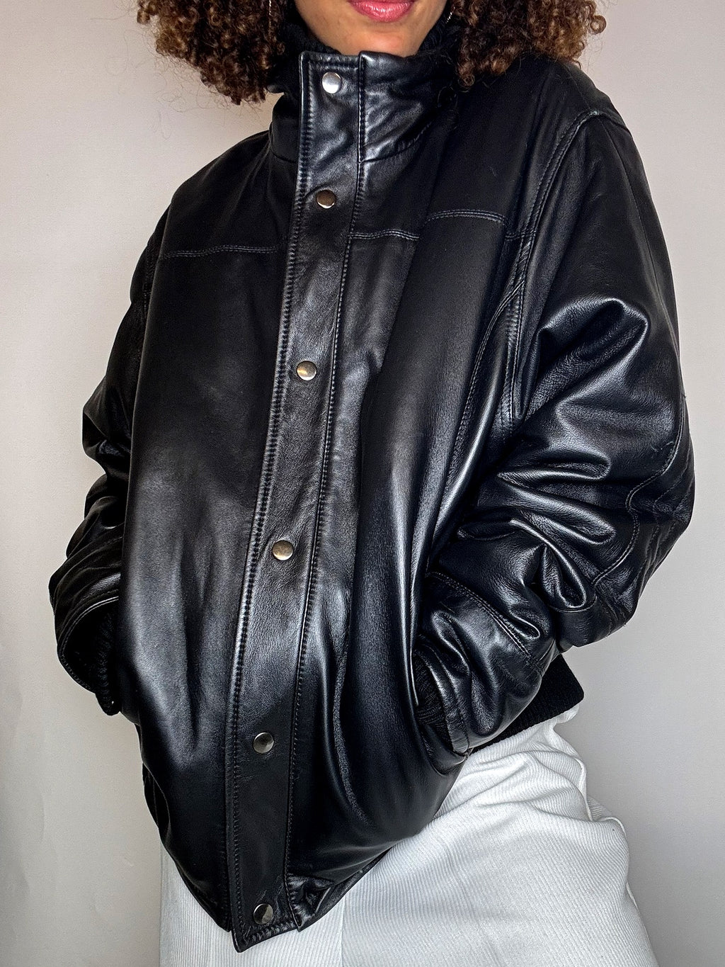 Vintage-Lederjacke, Größe L