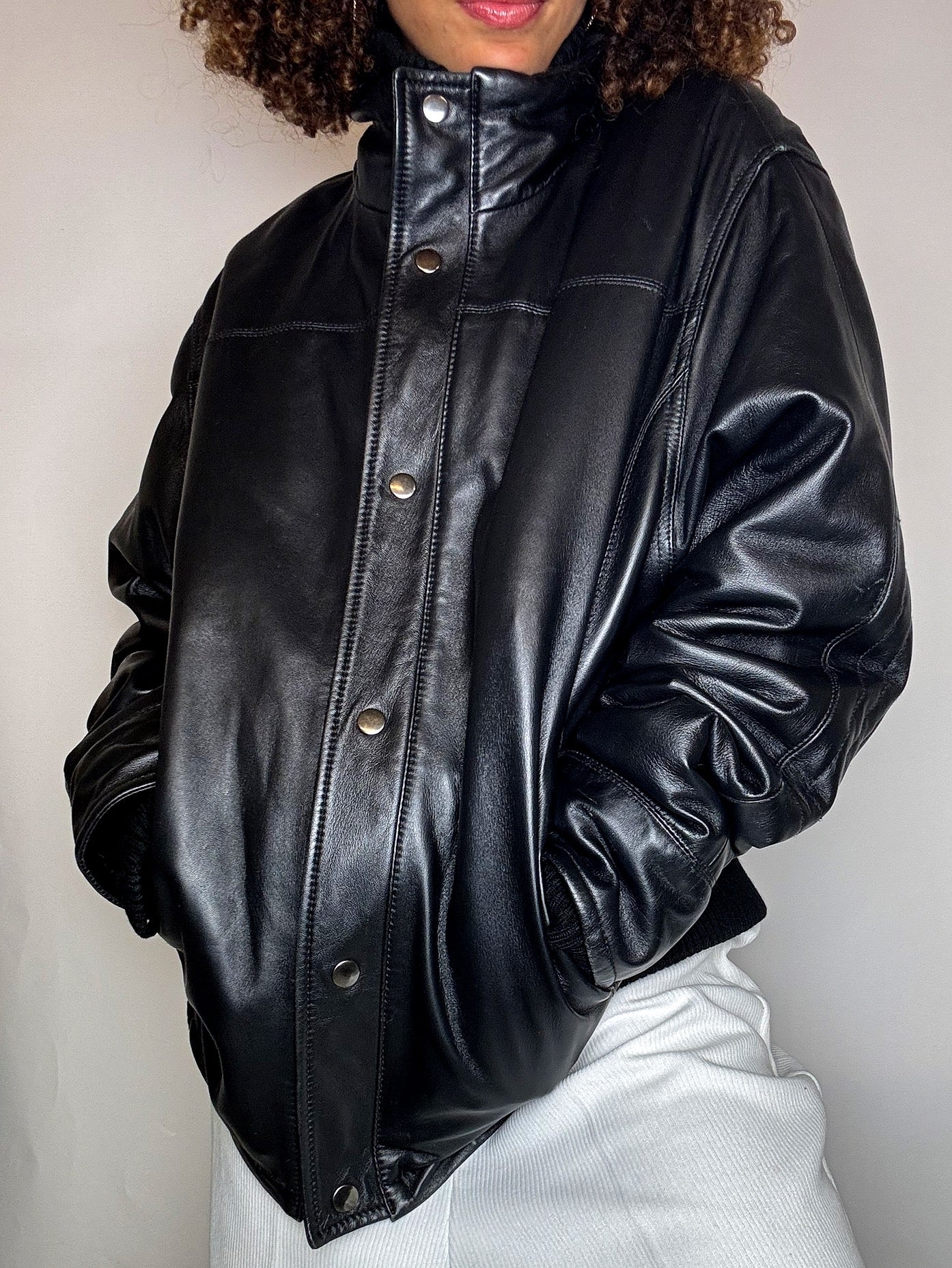 Vintage-Lederjacke, Größe L
