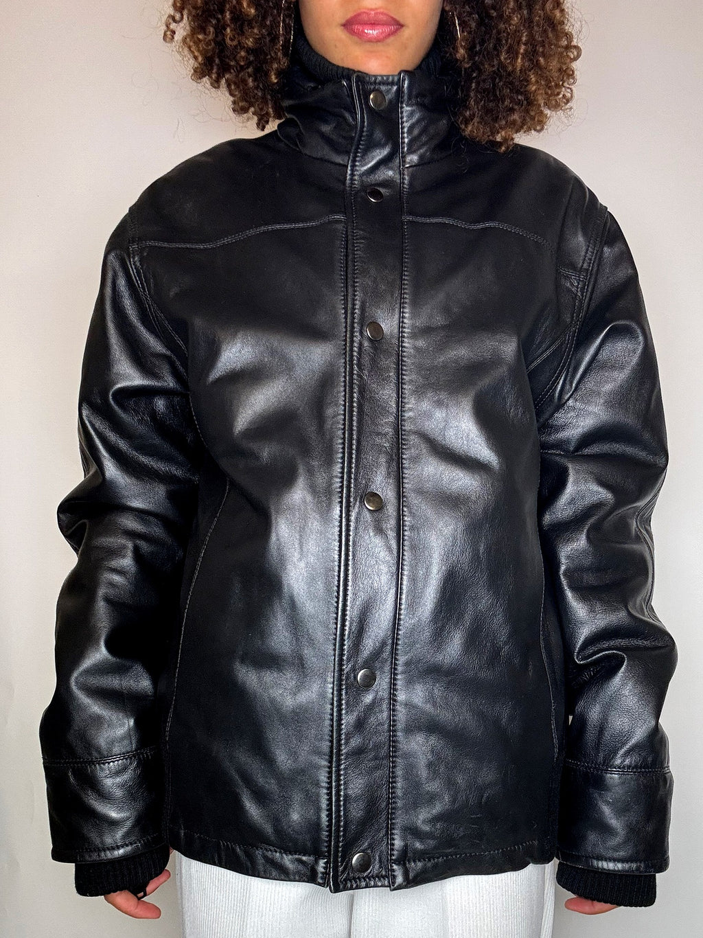 Vintage-Lederjacke, Größe L