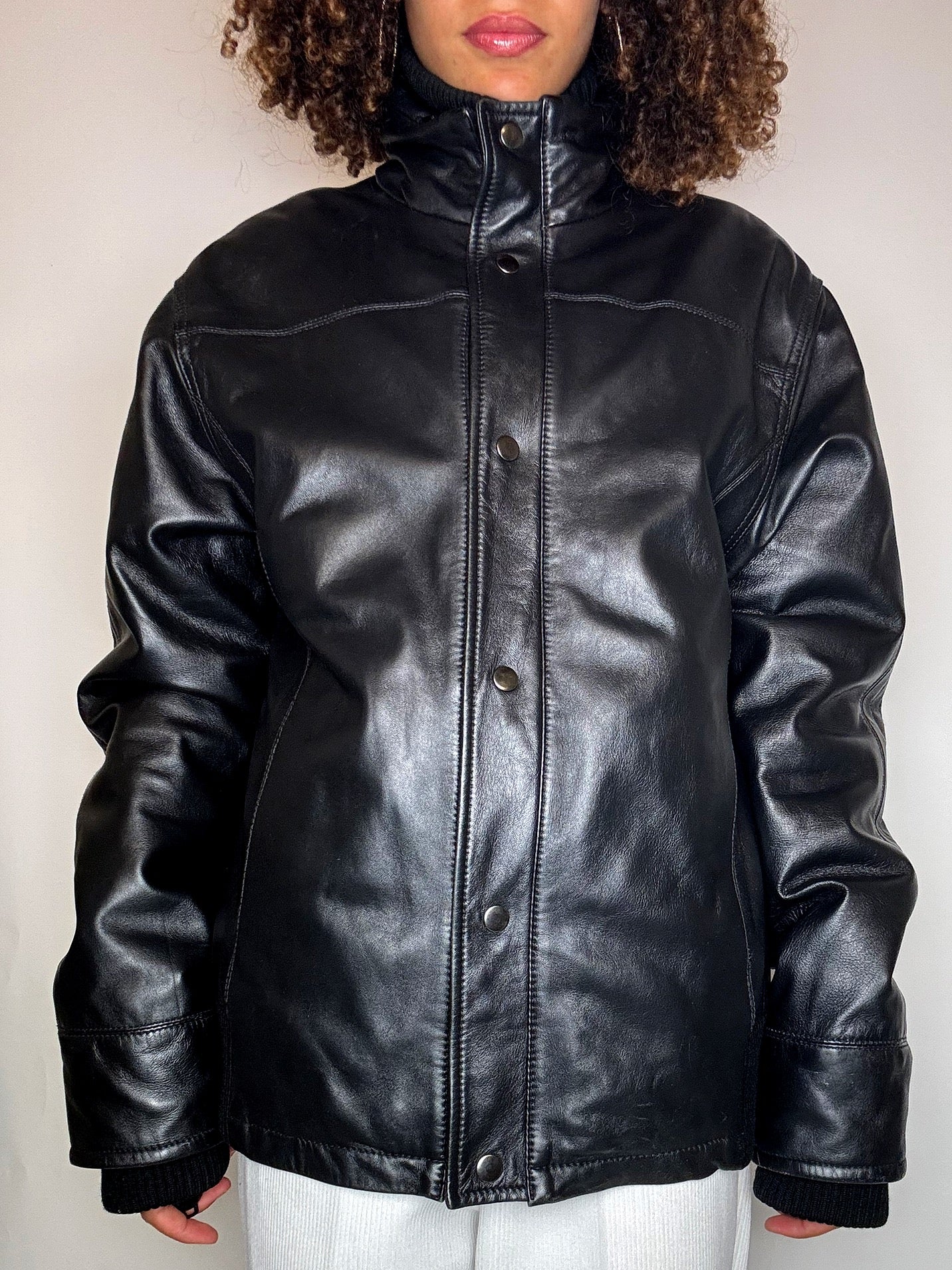 Vintage-Lederjacke, Größe L