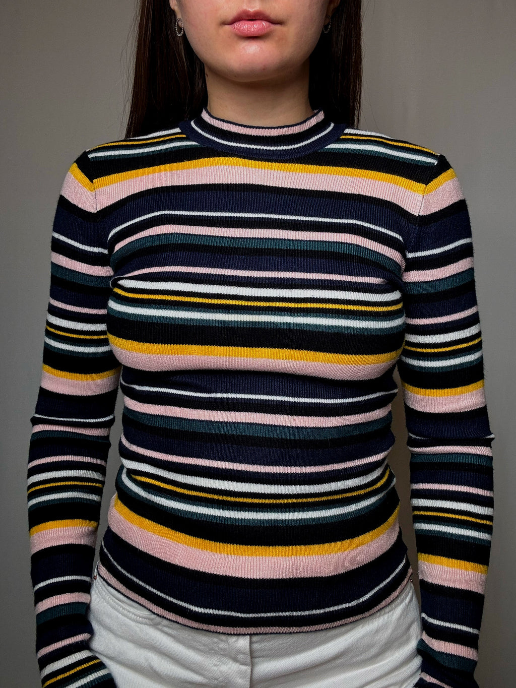 Pull en maille rayé Guess S vintage
