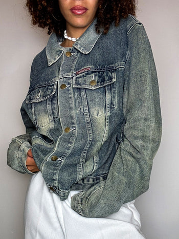 Veste en jean delavée XL vintage