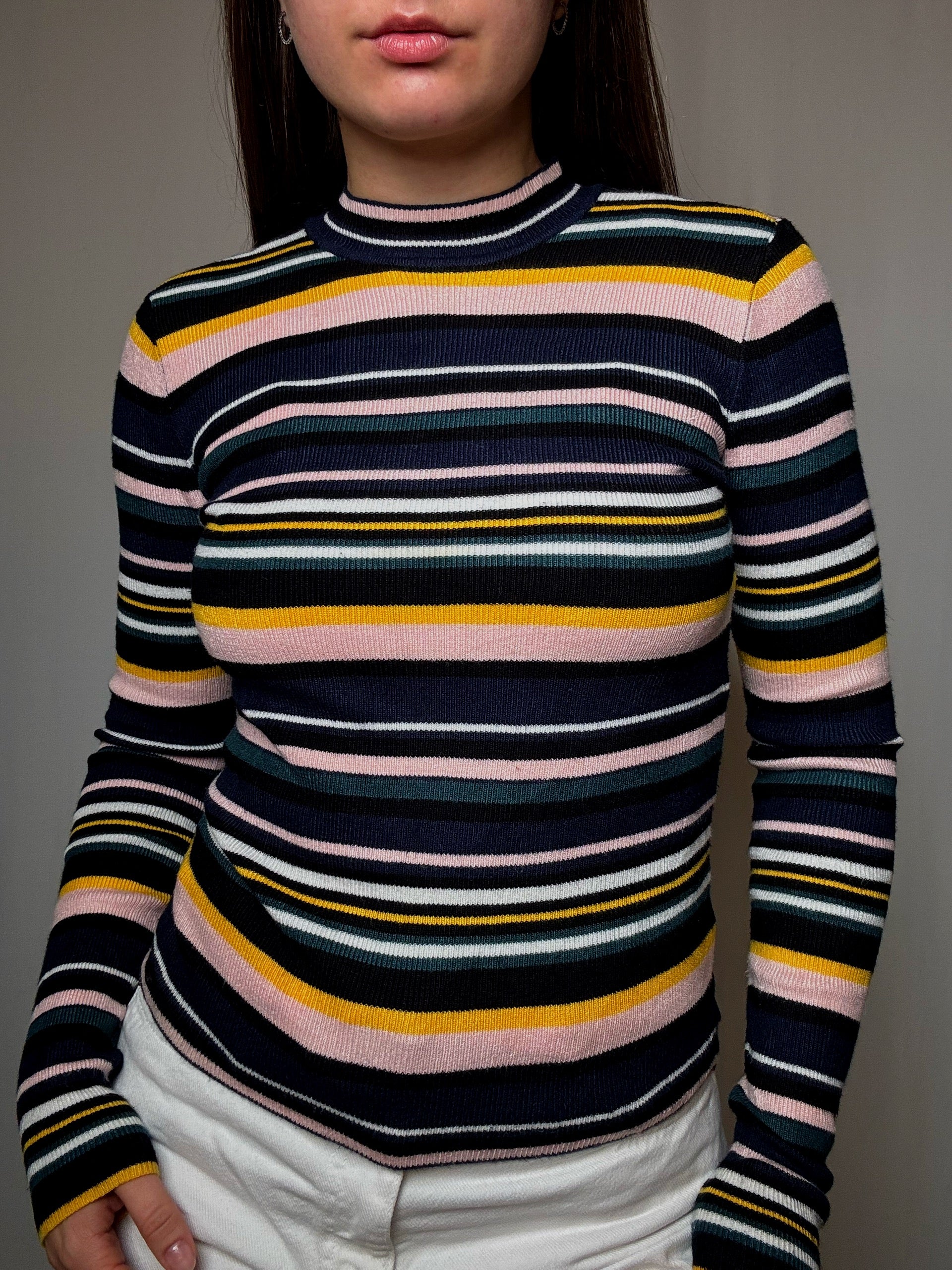 Pull en maille rayé Guess S vintage